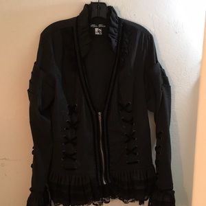 Spin Doctor ruffle top women size 2XL Goth